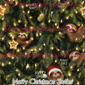Merry Christmas Sloths - Fabric