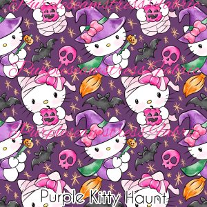 Purple Kitty Haunt - Fabric