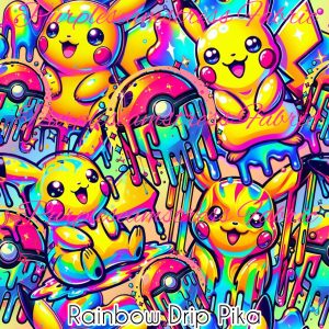 Rainbow Drip Pika - Fabric