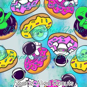 Space Alien Donuts - Fabric