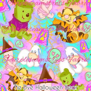 Tie Dye Halloween Bear - Fabric