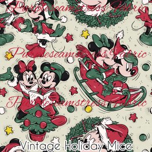 Vintage Holiday Mice - Fabric