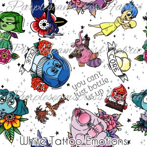 White Tattoo Emotions - Fabric