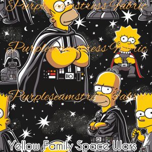 Yellow Family Space Wars - Fabric