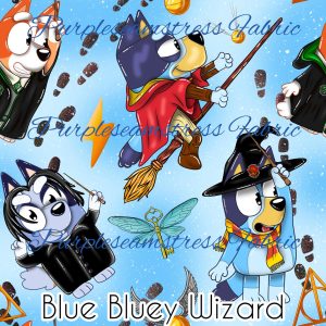 Blue Bluey Wizard - Fabric