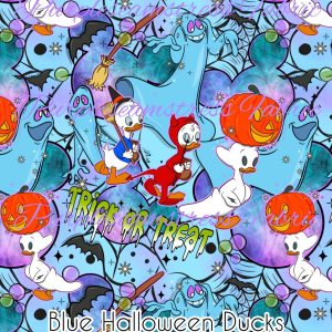 Blue Halloween Ducks - Fabric
