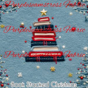 Book Stacked Christmas - Fabric