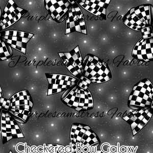Checkered Bow Galaxy - Fabric