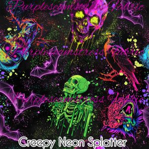 Creepy Neon Splatter - Fabric