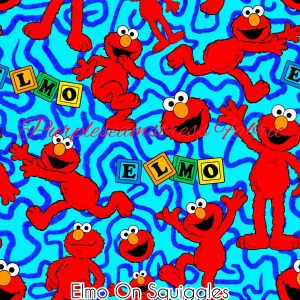 Elmo On Squiggles - Fabric