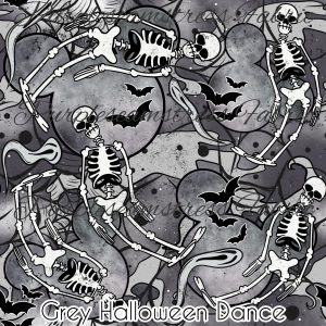 Grey Halloween Dance - Fabric