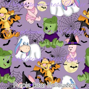 Purple Bear Halloween - Fabric