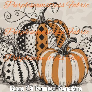 Rows of Painted Pumpkins