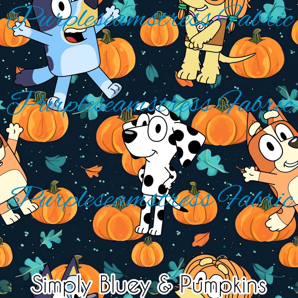 Simply Bluey & Pumpkins – Purpleseamstress Fabric