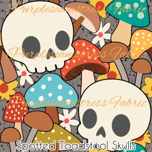 Spotted Toadstool Skulls - Fabric