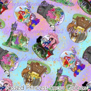 Tossed Princess Snow Globes - Fabric