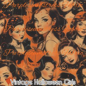 Vintage Halloween Girls - Fabric