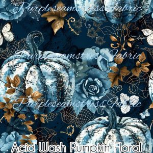 Acid Washed Pumpkin Floral - Fabric