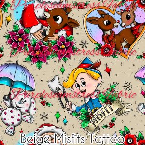 Beige Misfits Tattoos - Fabric