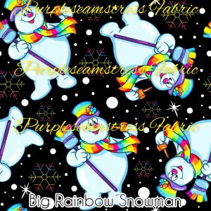 Big Rainbow Snowman - Fabric