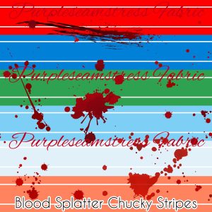 Blood Splatter Chucky Stripes - Fabric