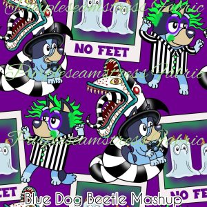 Blue Dog Beetle Mashup - Fabric