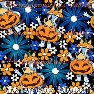 Blue Dog Daisy Halloween - Fabric