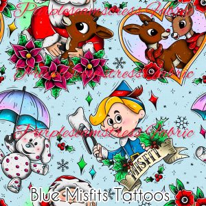 Blue Misfits Tattoos - Fabric