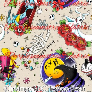 Christmas NBC Tattoo Flash - Fabric