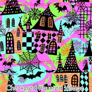Checkered Haunted Village - Fabric