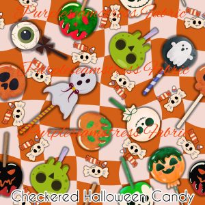 Checkered Halloween Candy - Fabric