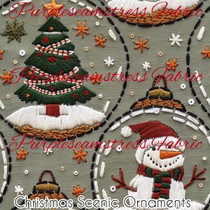 Christmas Scenic Ornaments - Fabric