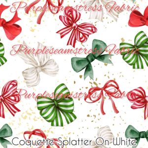 Coquette Splatter on White - Fabric