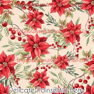 Delicate Poinsettia Berry - Fabric
