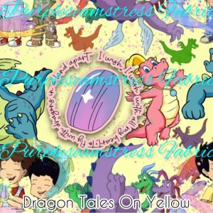 Dragon Tales on Yellow - Fabric