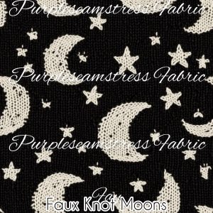 Faux Knit Moons - Fabric