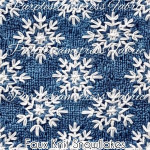 Faux Knit Snowflakes - Fabric