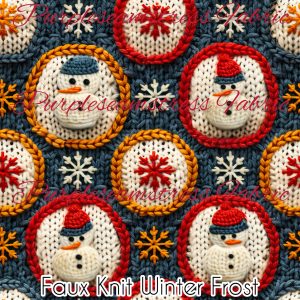 Faux Knit Winter Frost - Fabric