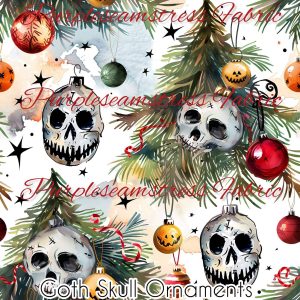 Goth Skull Ornaments - Fabric