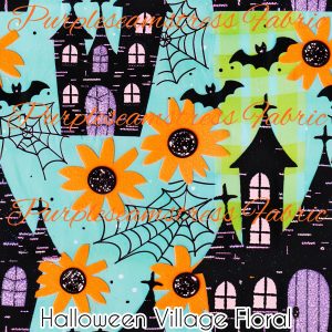 Halloween Village Floral - Fabric