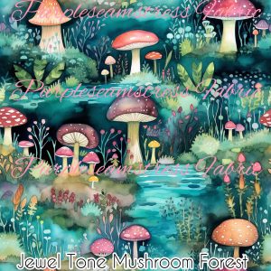 Jewel Tone Mushroom Floral - Fabric