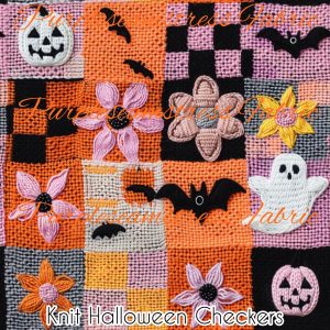 Knit Halloween Checkers - Fabric