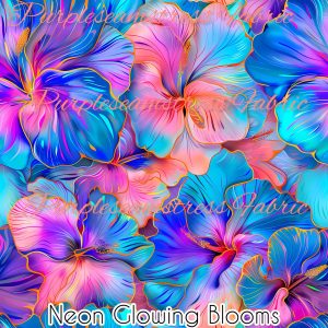 Neon Glowing Blooms - Fabric