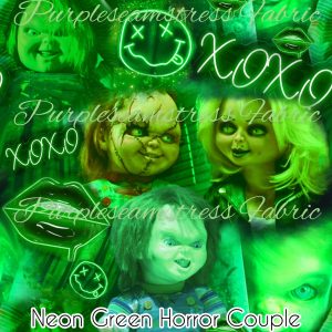 Neon Green Horror Couple - Fabric