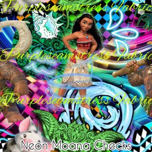 Neon Moana Checks - Fabric