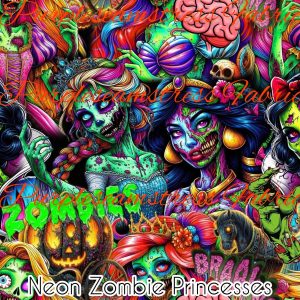 Neon Zombie Princesses - Fabric
