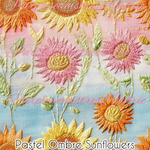 Pastel Ombre Sunflowers - Fabric