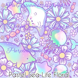 Pastel Sea Life Floral - Fabric