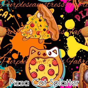 Pizza Cat Splatter - Fabric