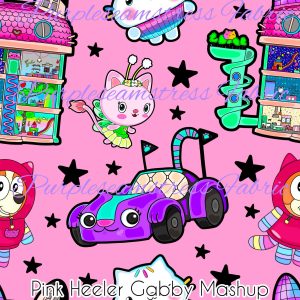 Pink Heeler Gabby Mashup - Fabric